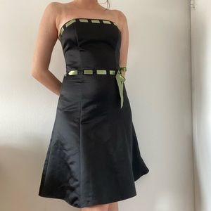 Jessica McClintock x Gunne Sax black and green ribbon party dress